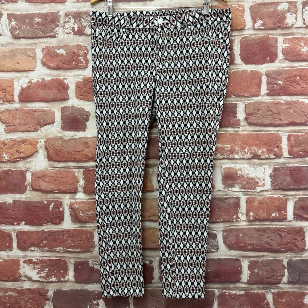 Bisou Bisou Jeans Women's 14 Multicolor Aztec Tribal Southwestern Casual Zip Up